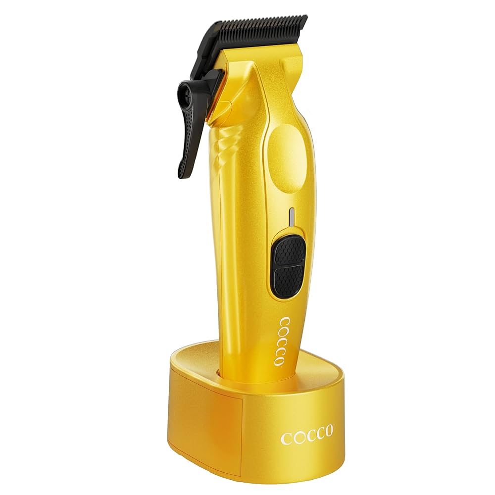COCCO Hyper Veloce Pro Clipper with Digital Gap Graphene Blade Edger High-Torque Brushless BLDC Motor Cordless All-Metal Design Lithium-Ion Battery Charging Base Included