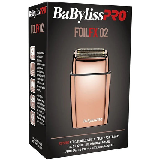 BaBylissPRO FOILFX02 Rose Gold Cordless Metal Double-Foil Shaver