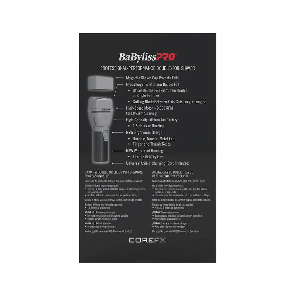 BaByLissPRO COREFX CLIPPER, TRIMMER & DOUBLE FOIL SHAVER (COMBO) 3 In 1 Limited Edition