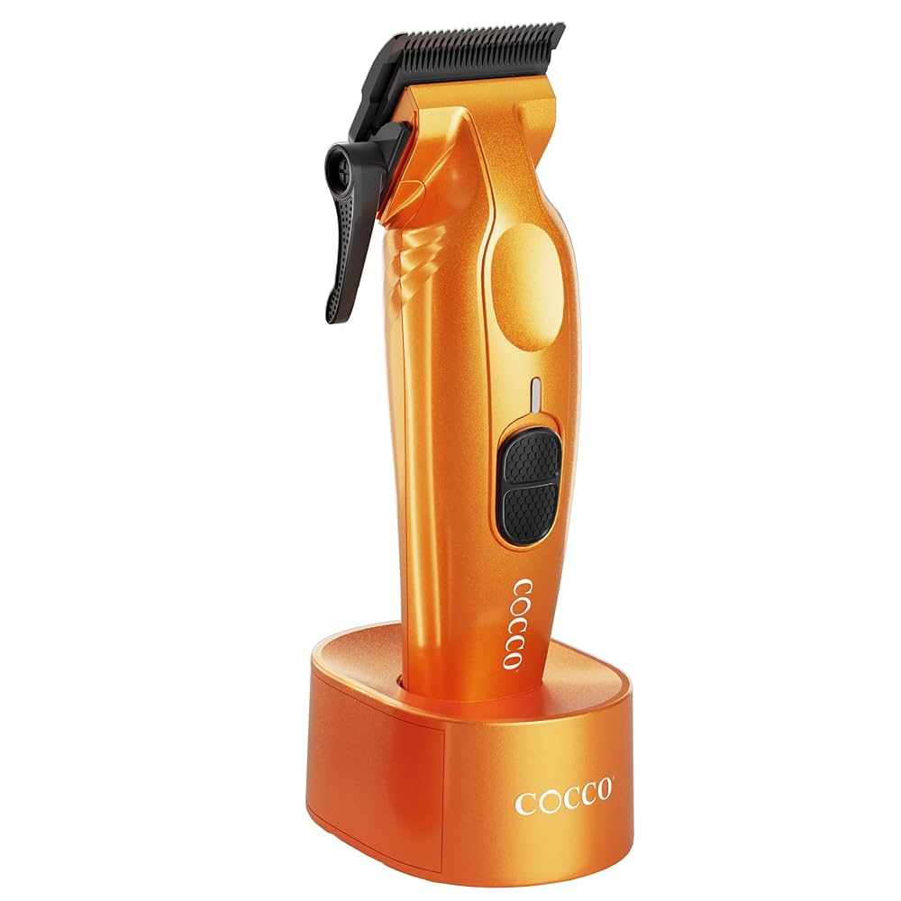 COCCO Hyper Veloce Pro Clipper with Digital Gap Graphene Blade Edger High-Torque Brushless BLDC Motor Cordless All-Metal Design Lithium-Ion Battery Charging Base Included