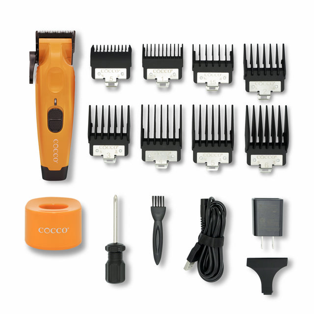 COCCO Hyper Veloce Pro Clipper with Digital Gap Graphene Blade Edger High-Torque Brushless BLDC Motor Cordless All-Metal Design Lithium-Ion Battery Charging Base Included