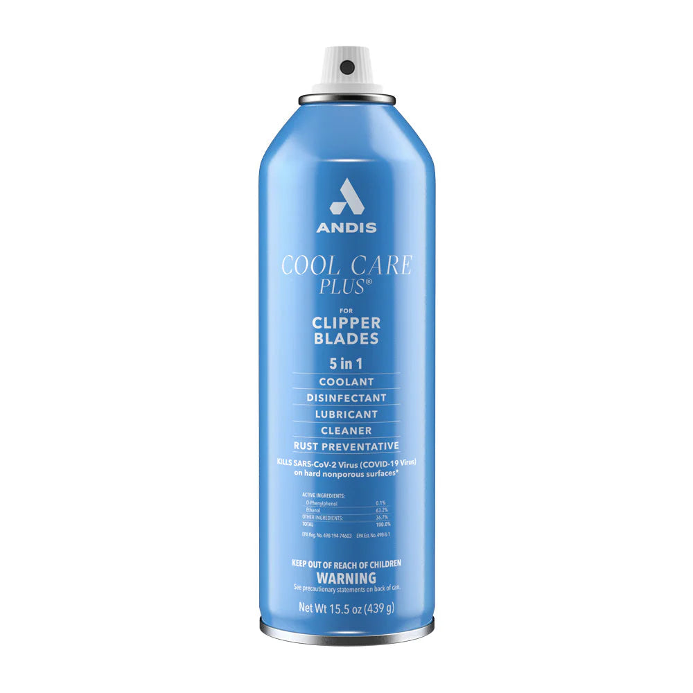 Andis Cool Care Plus 5-in-1 Spray for Clipper Blades 15.5 oz Aerosol Professional Optimal Performance Maintenance