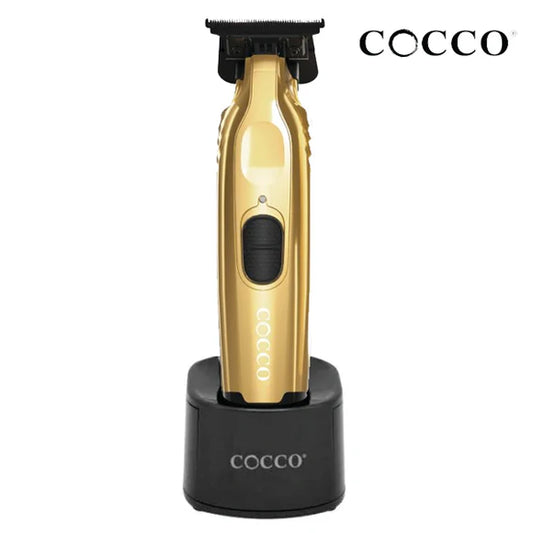 COCCO Veloce Pro Trimmer GOLD, Digital Gap Ambassador DLC Blade Edger, High-Torque Brushless BLDC Motor, Cordless, All-Metal Design, Lithium-Ion Battery, Charging Base Included, Gold