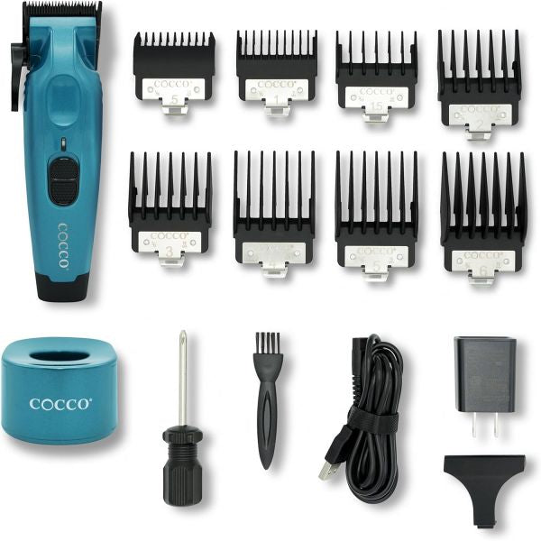 COCCO Hyper Veloce Pro Clipper with Digital Gap Graphene Blade Edger High-Torque Brushless BLDC Motor Cordless All-Metal Design Lithium-Ion Battery Charging Base Included