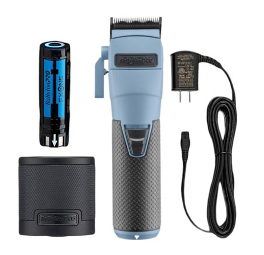 BaBylissPRO - FXONE LimitedFX Matte Blue Clipper (Battery Included) Limited Edition + FXONE Battery, Charging Base & Cord