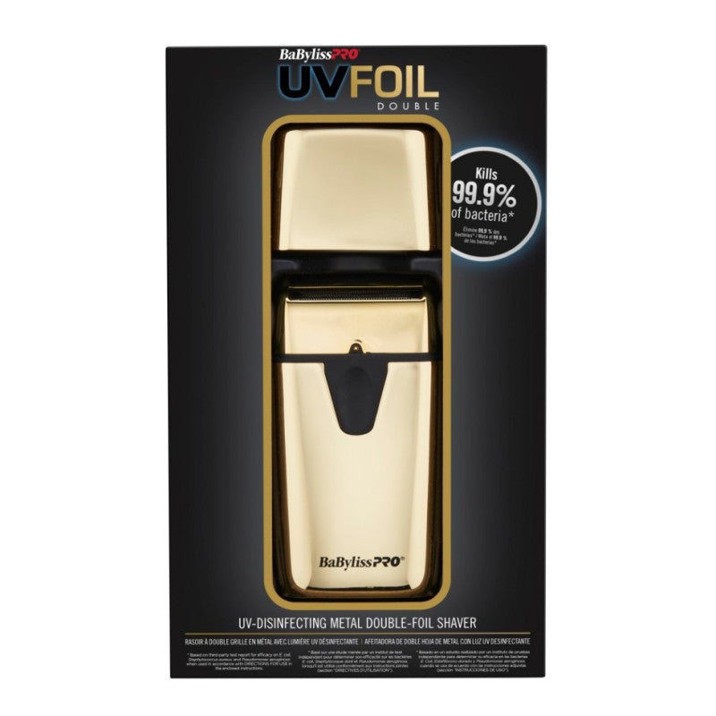 BaBylissPRO UVFOIL UV-Disinfecting Metal Single Foil Shaver – Gold (FXLFS1G)