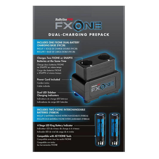 BABYLISS PRO FXONE DUAL-BATTERY CHARGING PRE-PACK BUNDLE WITH BASE AND 2 BATTERIES (FXC2BPPK)