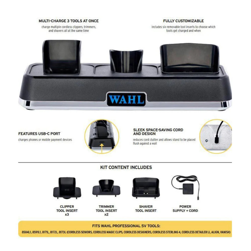 Wahl Professional POWER STATION Multi-Charging Dock — Charges 3 Tools at Once (Model: 3023291)
