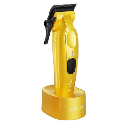 COCCO Hyper Veloce Pro Clipper with Digital Gap Graphene Blade Edger High-Torque Brushless BLDC Motor Cordless All-Metal Design Lithium-Ion Battery Charging Base Included