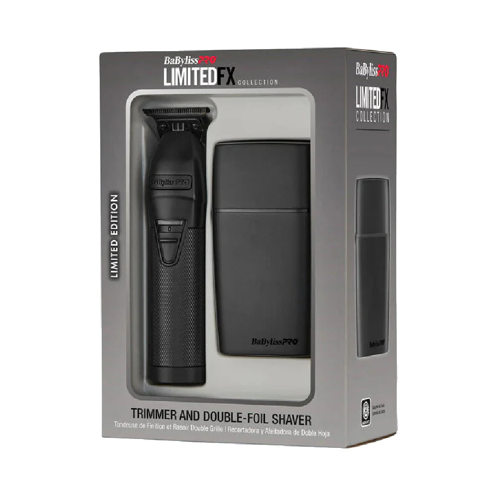 BaBylissPRO LimitedFX Matte Black Trimmer, Double-Foil Shaver, and Clipper (Combo)