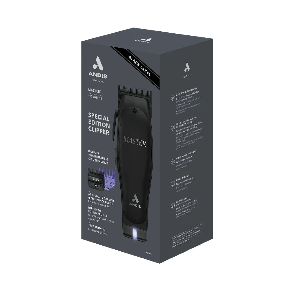 Andis Master Cordless Clipper Black Label Edition + GTX-EXO M-Force Cordless Trimmer (Combo)