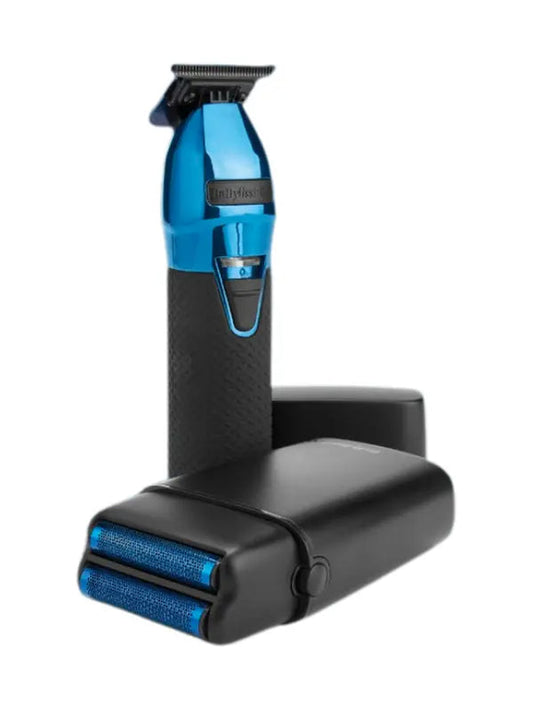 BaBylissPRO LimitedFX Black & Blue Trimmer & Double-Foil Shaver Prepack