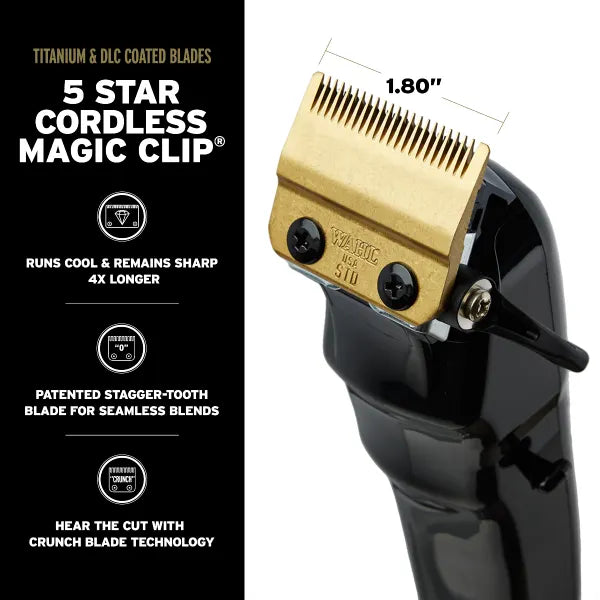 Wahl Professional Cordless Barber Combo - 5 Star Series - Magic Clip + Detailer Li (2 In 1) Prepack