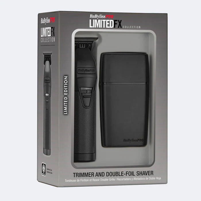 BaBylissPRO LimitedFX Matte Black Trimmer and Double-Foil Shaver SET (2 In 1) Combo