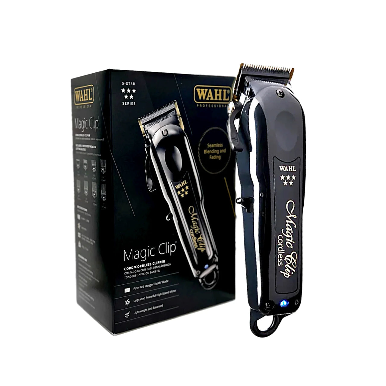Wahl Professional 5 Star Series Cord/Cordless Magic Clip - Full Size Hair Clipper with Precision Blades, Lithium lon Battery, and 100+ Minute Run Time