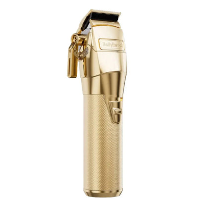 BaByLissPRO FXONE Gold Metal Clipper with Interchangeable Lithium Battery, Dual Ball Bearings, and Gold Ultra-Thin MIM Blade for Precision Grooming