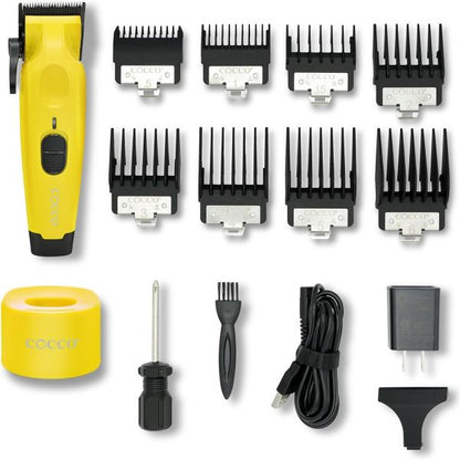 COCCO Hyper Veloce Pro Clipper with Digital Gap Graphene Blade Edger High-Torque Brushless BLDC Motor Cordless All-Metal Design Lithium-Ion Battery Charging Base Included