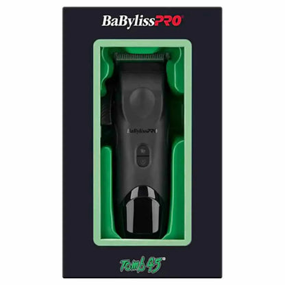 BabylissPRO x Tomb45 Wireless-Charging Clipper with Black Titanium MIM Fade Blade, 5-Position Taper Lever, Dual Batteries, Dual-Speed Motor, Ergonomic Grip, 6 Precision Combs, 2-Year Warranty