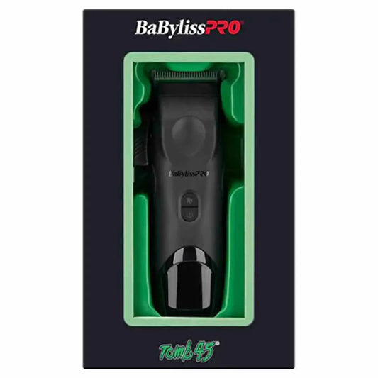 BabylissPRO x Tomb45 Wireless-Charging Clipper with Black Titanium MIM Fade Blade, 5-Position Taper Lever, Dual Batteries, Dual-Speed Motor, Ergonomic Grip, 6 Precision Combs, 2-Year Warranty