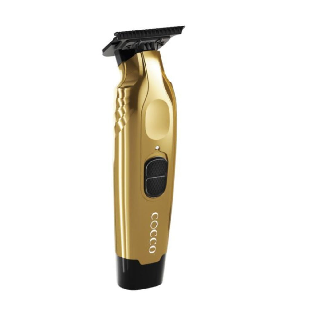 COCCO Veloce Pro Trimmer GOLD, Digital Gap Ambassador DLC Blade Edger, High-Torque Brushless BLDC Motor, Cordless, All-Metal Design, Lithium-Ion Battery, Charging Base Included, Gold