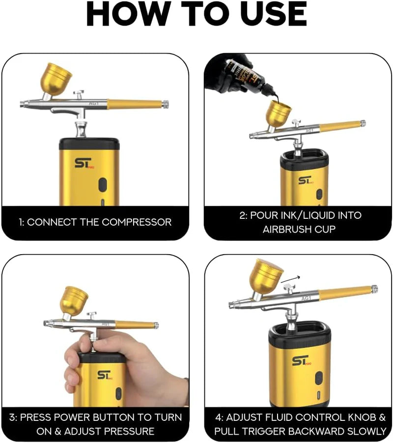 Supreme Trimmer Color Enhancement Airbrush Compressor Kit (AG1)