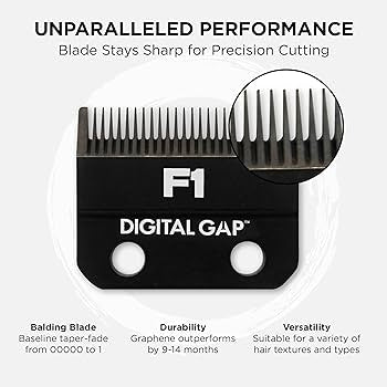 COCCO F1 Digital Gap Graphene Taper Fade Clipper Blade ADGF1-G Replacement for Hyper Veloce Pro Veloce Pro & Pro BLDC Clippers