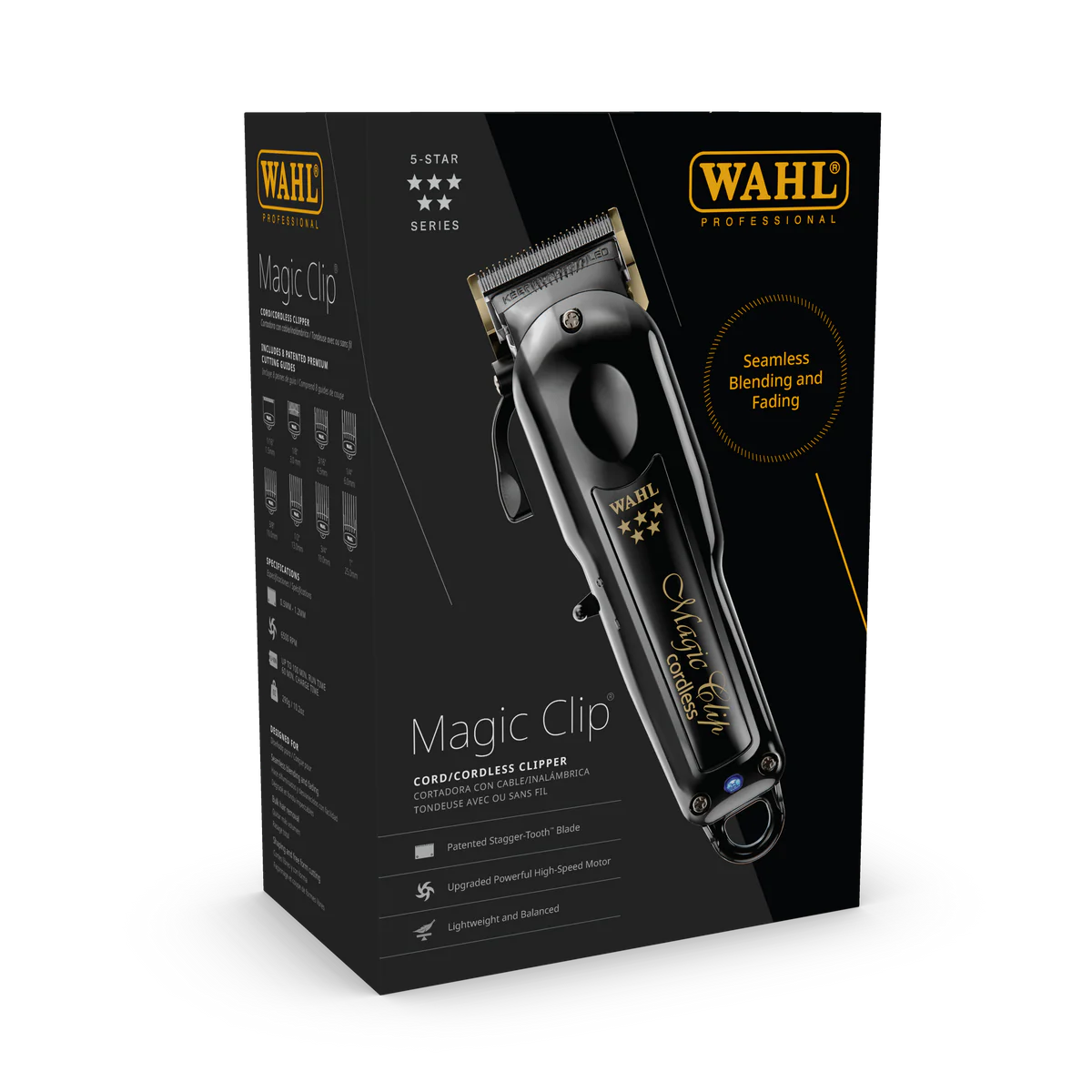 Wahl Professional 5 Star Series Cord/Cordless Magic Clip - Full Size Hair Clipper with Precision Blades, Lithium lon Battery, and 100+ Minute Run Time