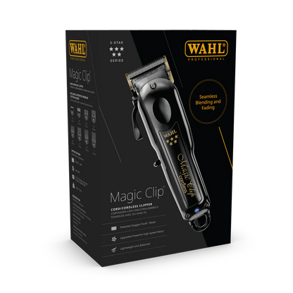Wahl Professional 5 Star Series Cord/Cordless Magic Clip - Full Size Hair Clipper with Precision Blades, Lithium lon Battery, and 100+ Minute Run Time