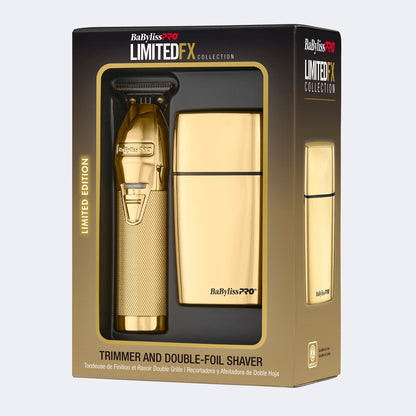 BaBylissPRO® LimitedFX Gold Trimmer And Double-Foil Shaver Gift Set