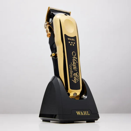 Wahl Professional MAGIC CLIP 5-Star Gold Cordless Hair Clipper with Stagger-Tooth Blade & Smart LED Display for Long Battery Life & Premium Accessories