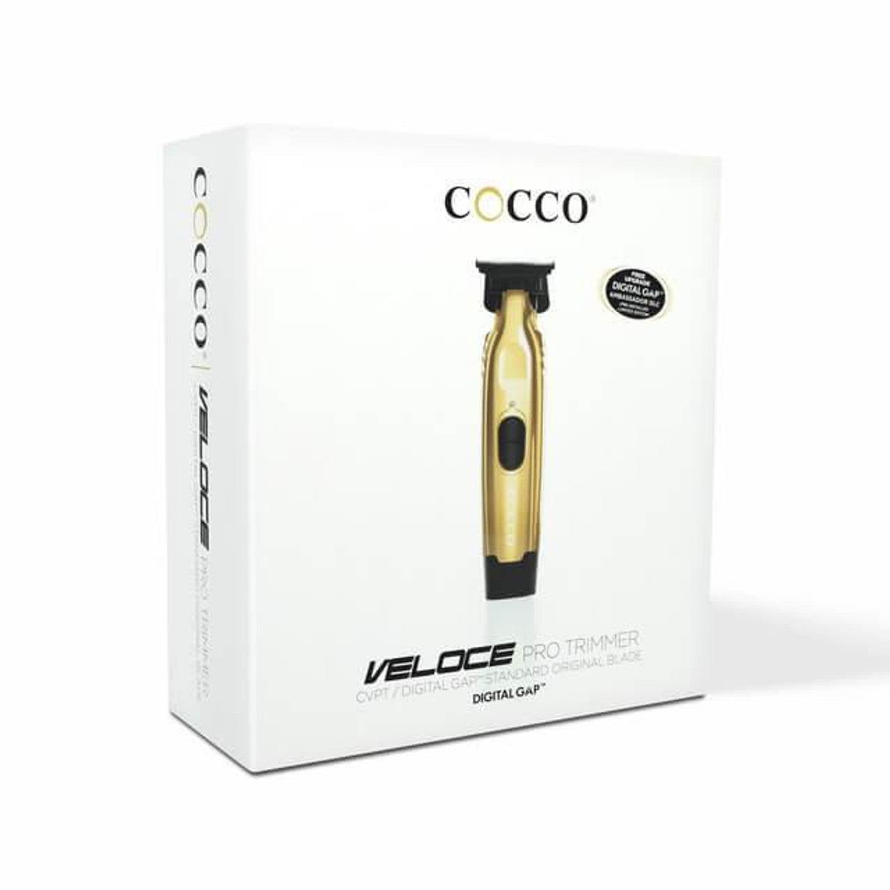 COCCO Veloce Pro Trimmer GOLD, Digital Gap Ambassador DLC Blade Edger, High-Torque Brushless BLDC Motor, Cordless, All-Metal Design, Lithium-Ion Battery, Charging Base Included, Gold