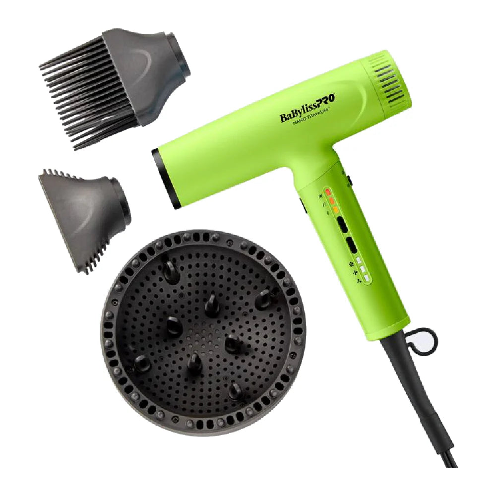 BaBylissPRO Nano Titanium Light Ionic High Speed Hair Dryer - Neon Yellow (BNTC9200NY) DIFFUSER