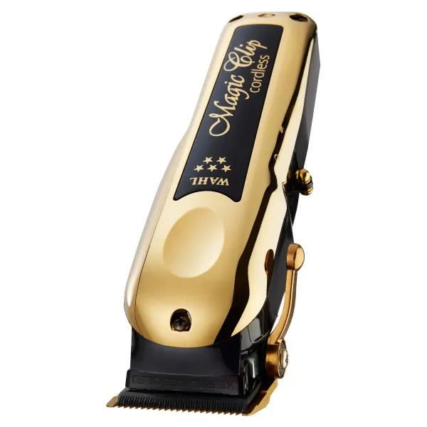 Wahl Professional MAGIC CLIP 5-Star Gold Cordless Hair Clipper with Stagger-Tooth Blade & Smart LED Display for Long Battery Life & Premium Accessories
