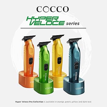 Cocco Hyper Veloce Pro Trimmer with Digital Gap Graphene Blade Edger High-Torque Brushless BLDC Motor Cordless All-Metal Design Lithium-Ion Battery Charging Base Included