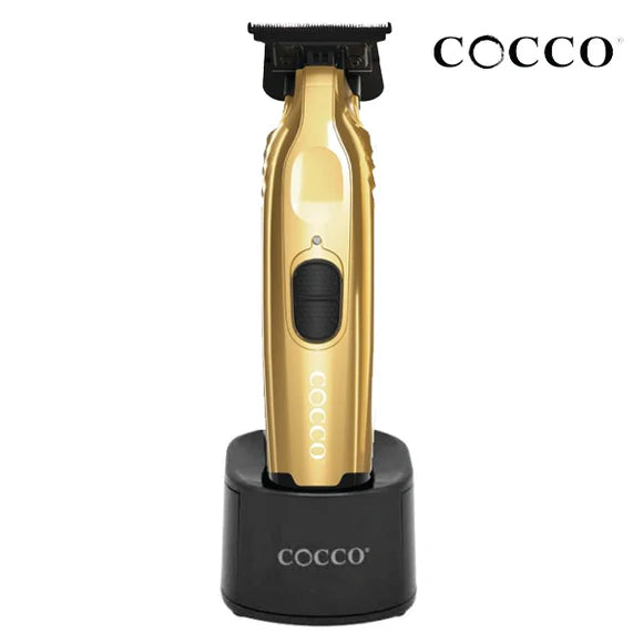 COCCO Veloce Pro Trimmer GOLD, Digital Gap Ambassador DLC Blade Edger, High-Torque Brushless BLDC Motor, Cordless, All-Metal Design, Lithium-Ion Battery, Charging Base Included, Gold