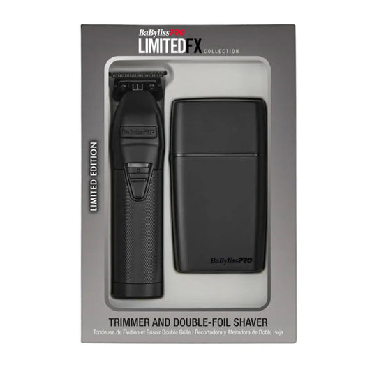 BaBylissPRO LimitedFX Matte Black Trimmer and Double-Foil Shaver SET (2 In 1) Combo