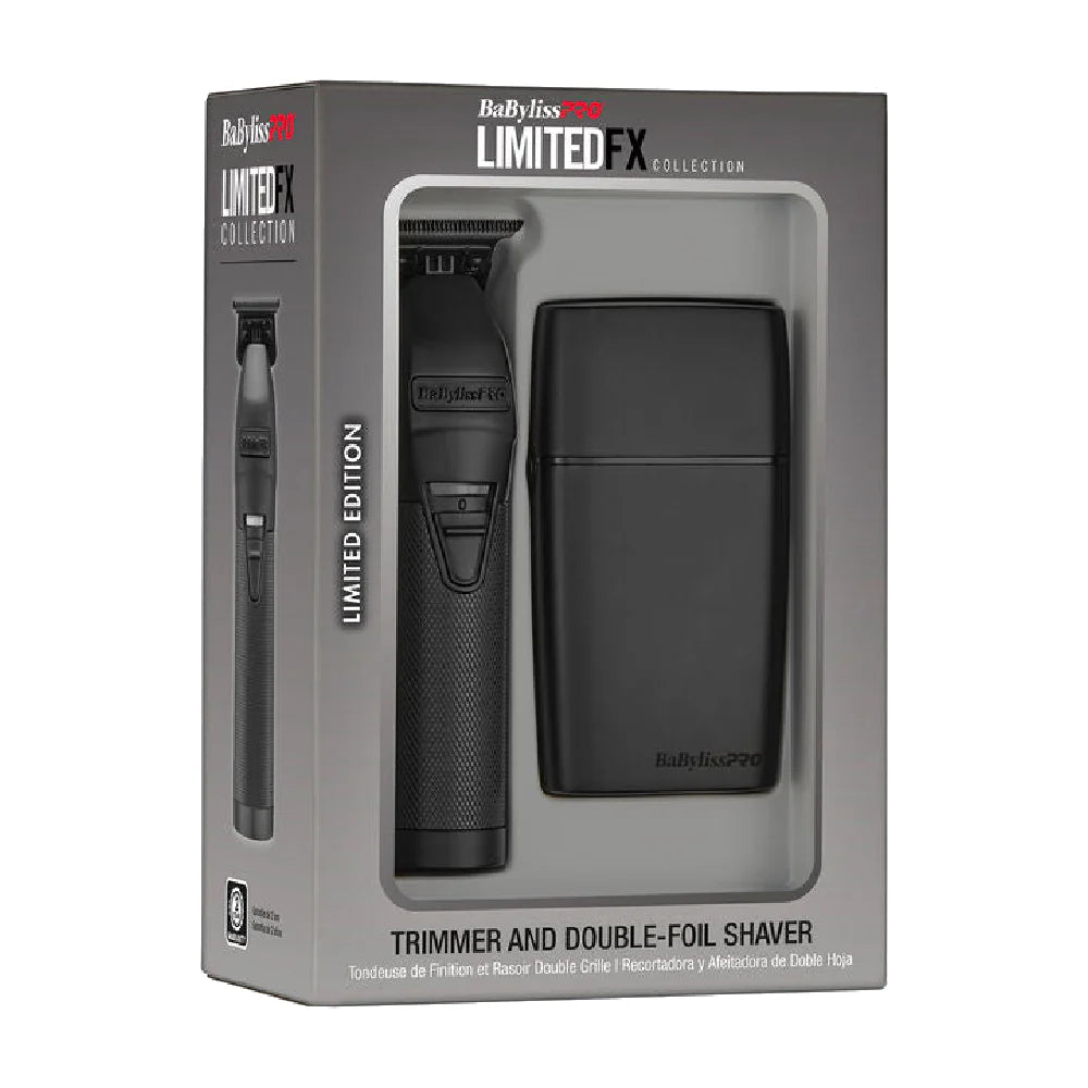 BaBylissPRO LimitedFX Matte Black Trimmer, Double-Foil Shaver, and Clipper (Combo)