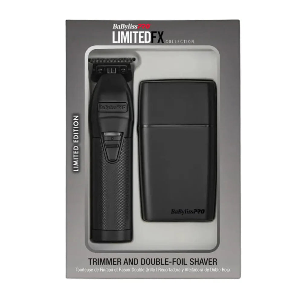 BaBylissPRO LimitedFX Matte Black Trimmer, Double-Foil Shaver, and Clipper (Combo)