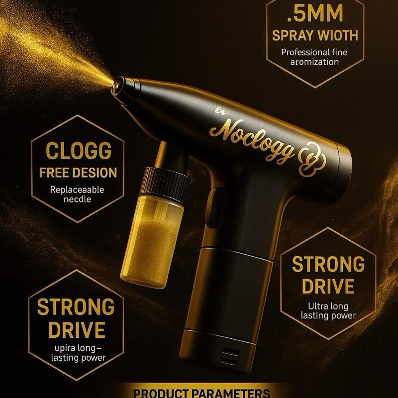 NoClogg Wireless Airbrush | World’s First Non-Clogging Airbrush | 3-Speed Adjustable | .5MM Spray Width + Built In Filter