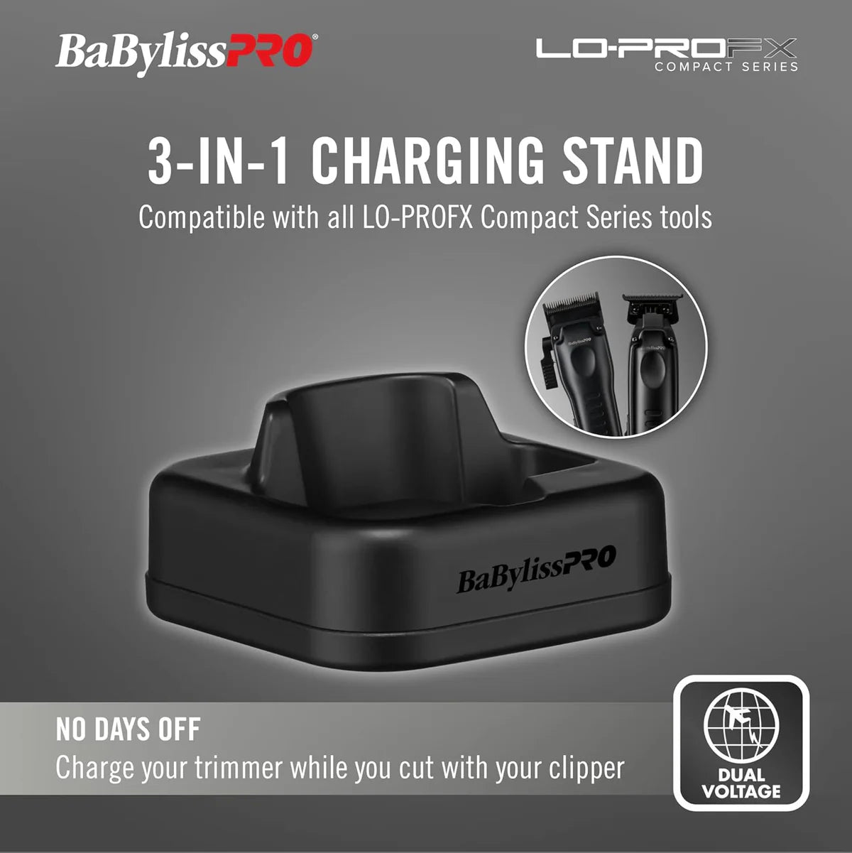 BaBylissPRO LO-PROFX High Performance Compact Clipper & Trimmer Set (FX8272PKMB)