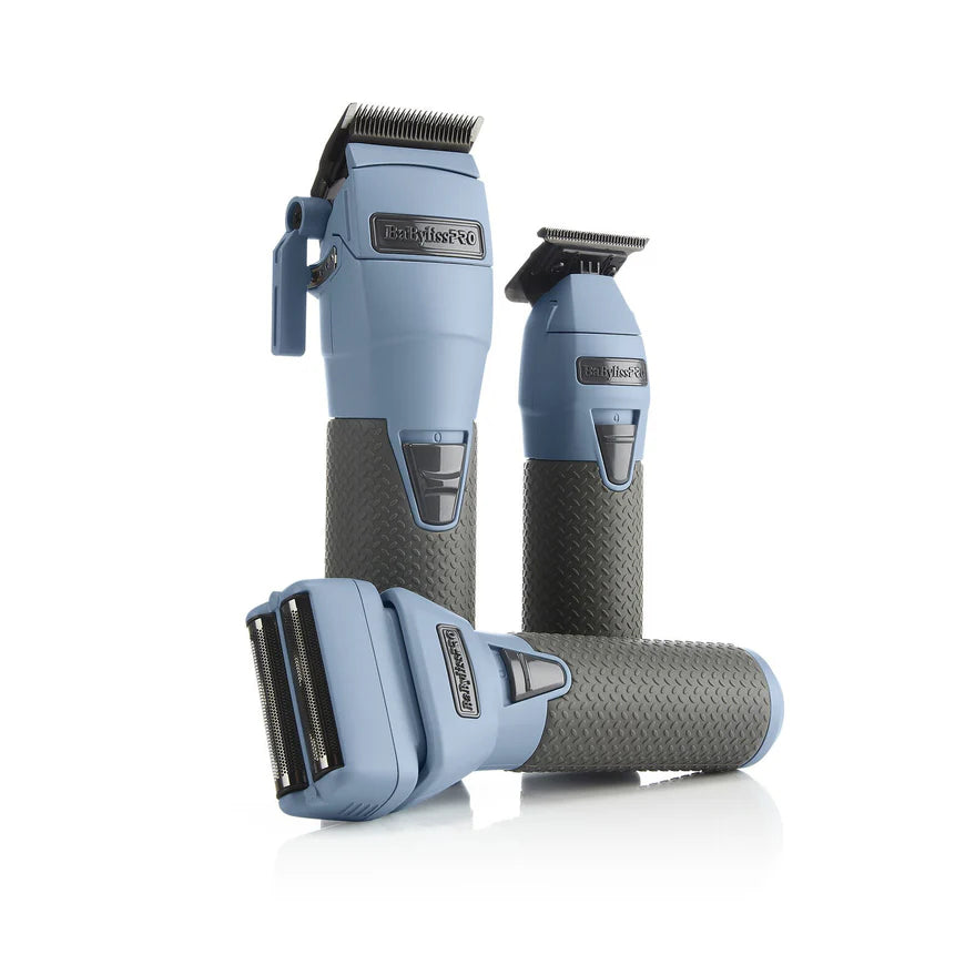 BaBylissPRO - FXONE LimitedFX Matte Blue Clipper (Battery Included) Limited Edition + FXONE Battery, Charging Base & Cord