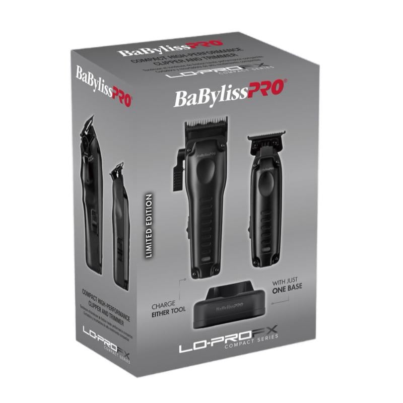 BaBylissPRO LowPro FX Compact Clipper + Trimmer Combo – Matte Graphite Finish (Model: FX825 + FX726)