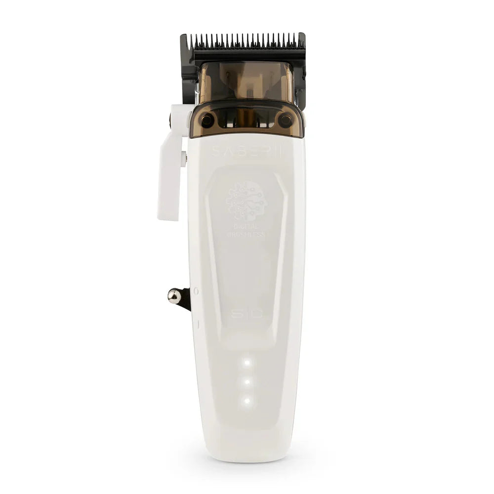 StyleCraft Limited Edition Saber II Cordless Digital Brushless Motor Clipper - White (SC619) Front Image 