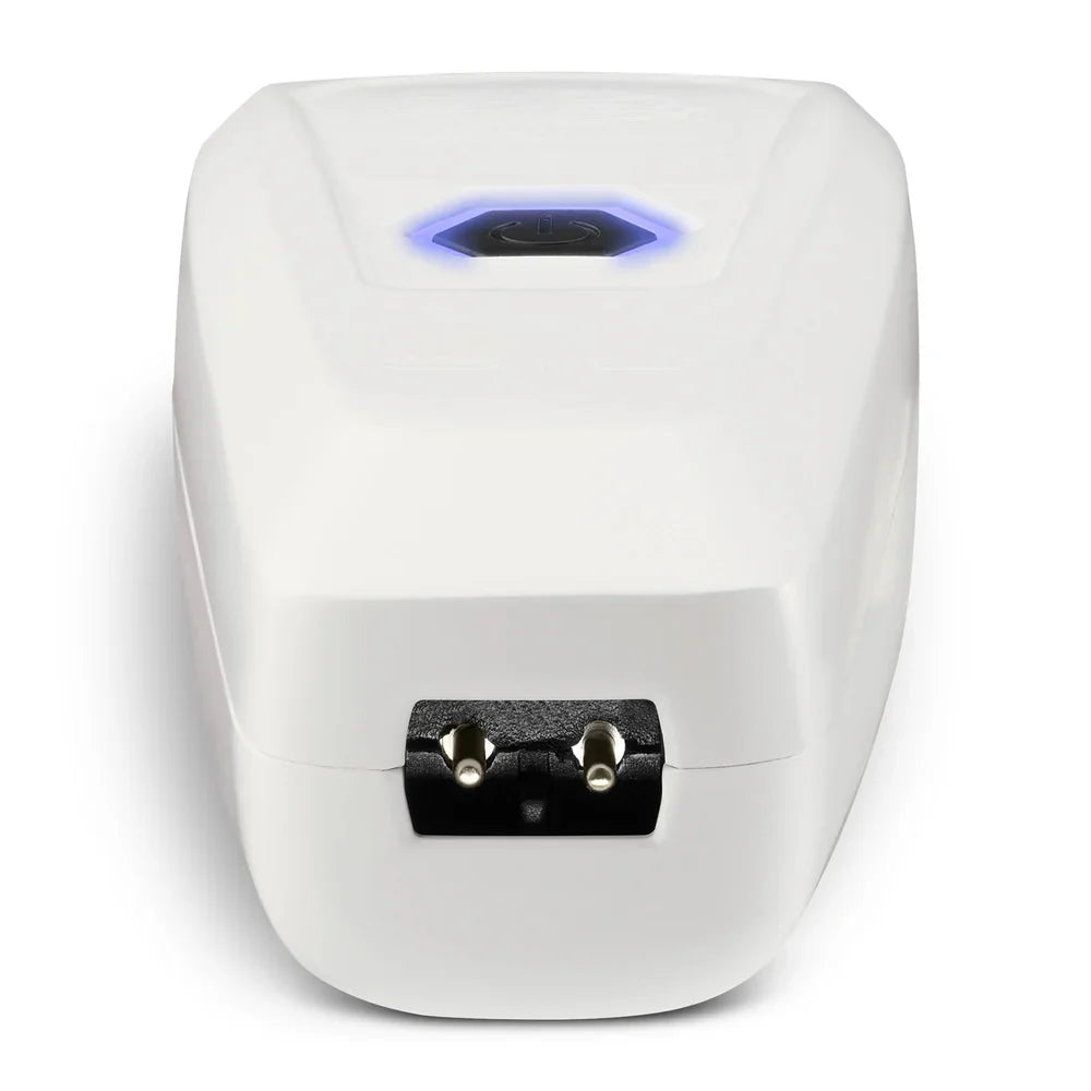 Battery pack and USB charging port area on StyleCraft White Saber II cordless trimmer (SC421W)