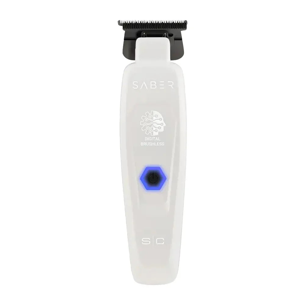 StyleCraft Limited Edition Saber II Cordless Digital Brushless Motor Trimmer in White (SC421W) front view