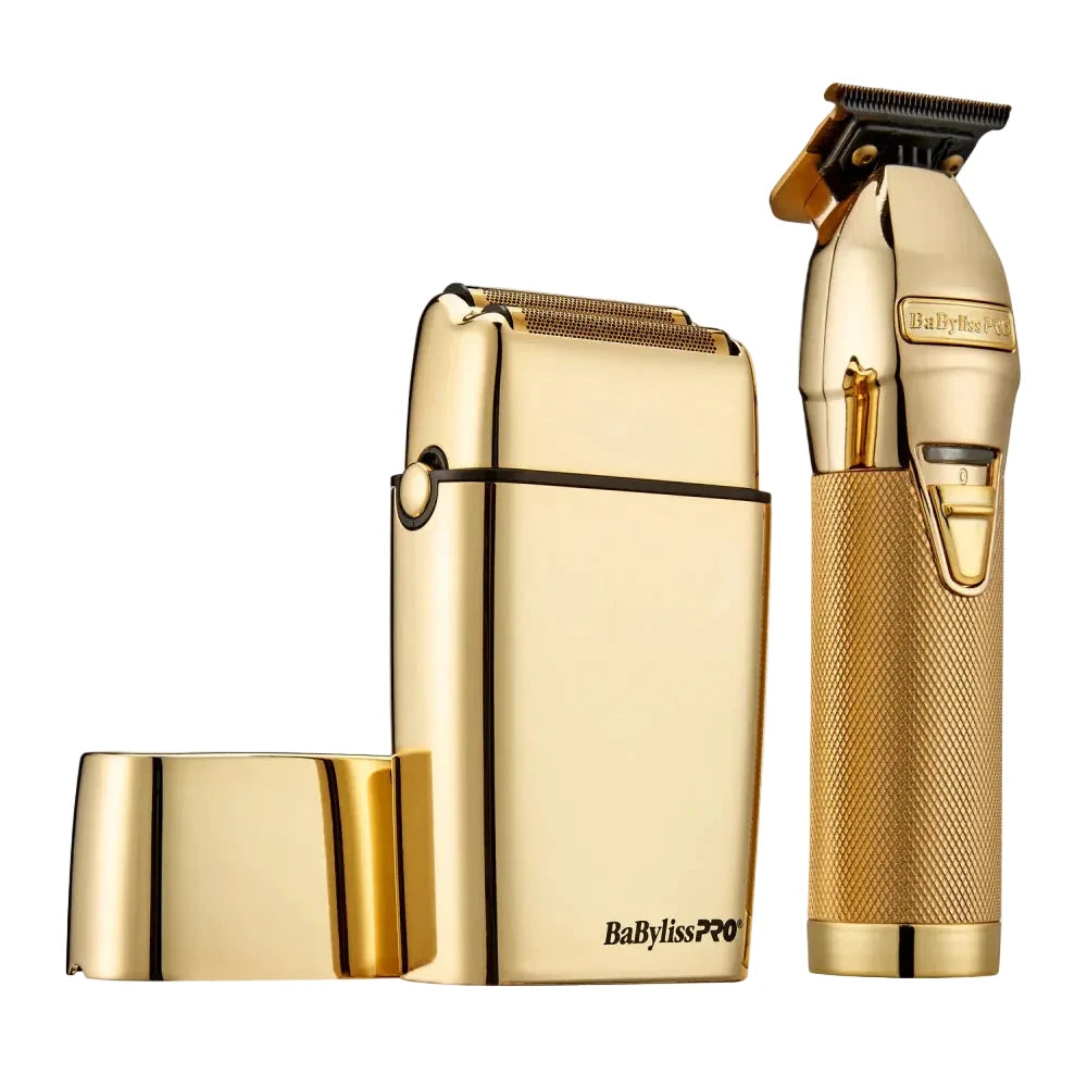 BabylissPRO LimitedFX gold trimmer and double foil shaver set