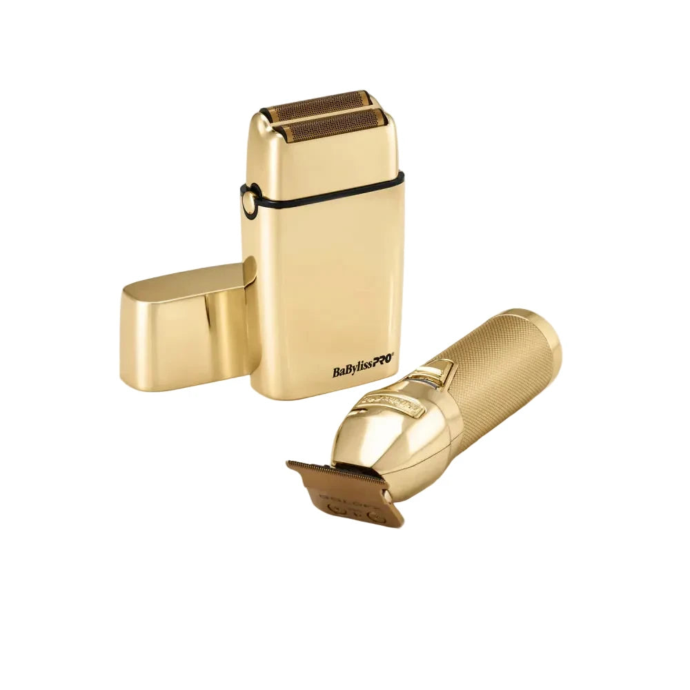 BabylissPRO LimitedFX gold trimmer and foil shaver with accessories