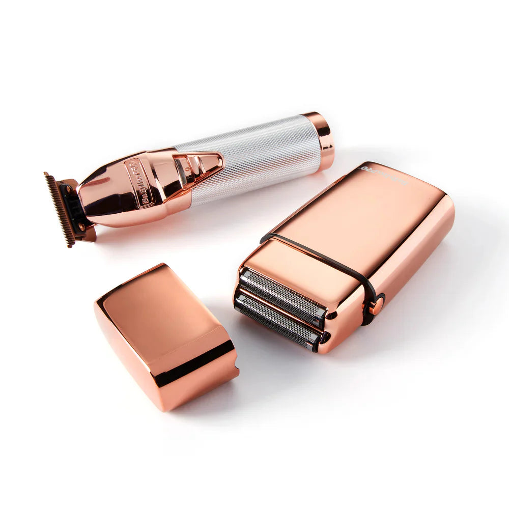 BabylissPRO LimitedFX rose gold cordless trimmer and double foil shaver set