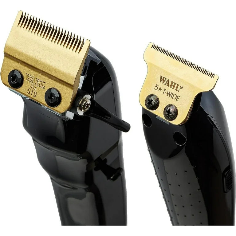 Wahl 5-Star Black/Gold Cordless Barber Combo – Cordless Magic Clip & Cordless Detailer #3025397
