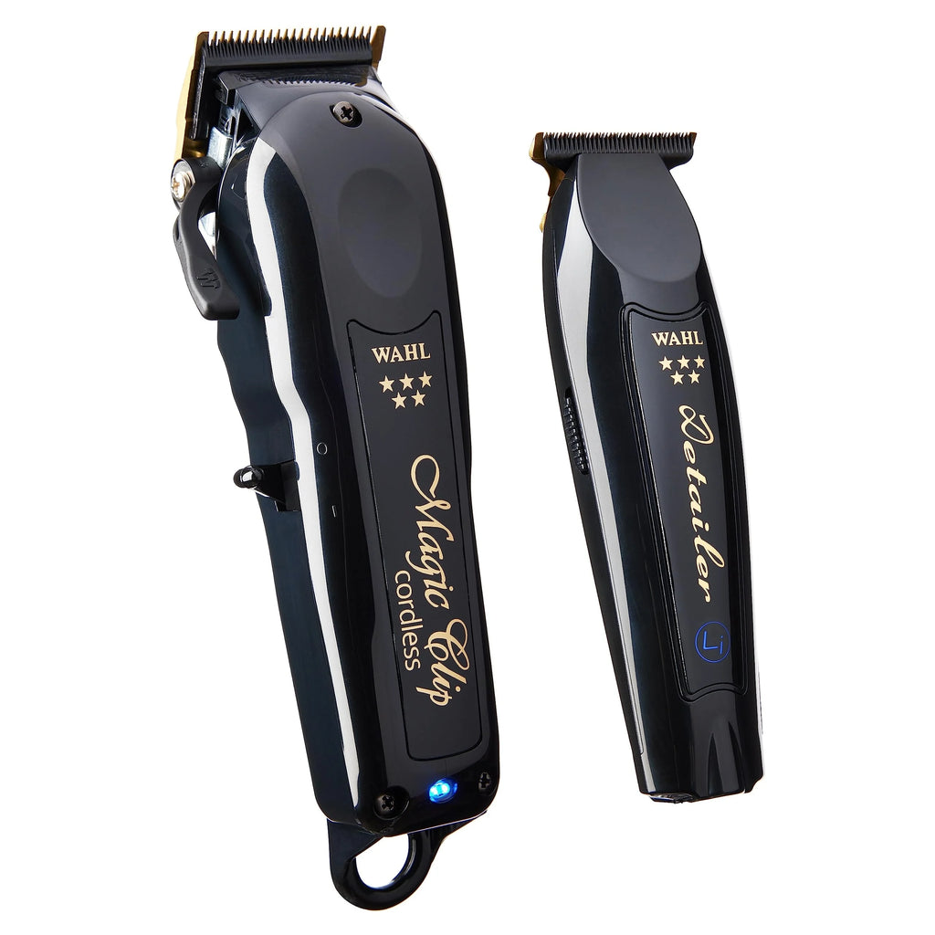 Wahl 5-Star Black/Gold Cordless Barber Combo – Cordless Magic Clip & Cordless Detailer #3025397